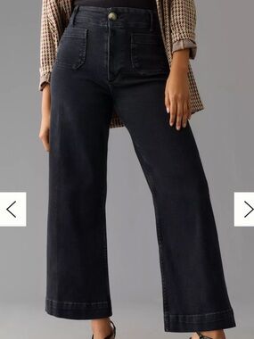 The Colette High-Rise Crop Wide-Leg Jeans by Maeve